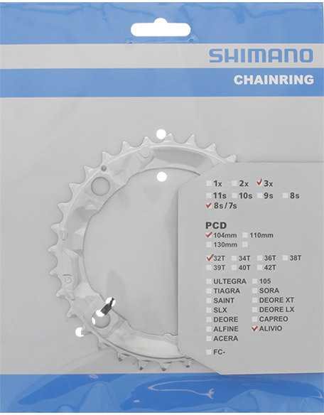 Köp Shimano Kedjedrev Fc M341 415 Silver 104 Bcd 9 Växlar 32T från