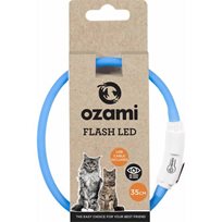 Katthalsband Ozami Flash Led Blå