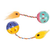 Kattleksak Boll med svans 2st