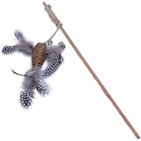 Kattspö i trä sisalfågel med fjäder och ping