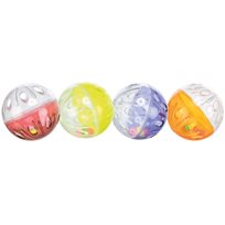 Kattleksak Plastboll med bjällra 4-pack