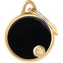 ID-Bricka MyFamily handgjorda cirkel Svart/Guld