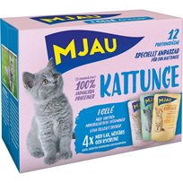 Kattfoder Mjau Multi Kattunge lax, nöt, kyckling