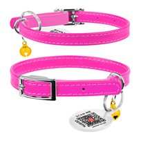 Halsband Kattunge Äkta Läder Rosa