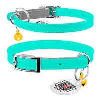Halsband Kattunge Äkta Läder Turkos