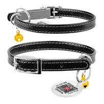 Halsband Kattunge Äkta Läder Svart