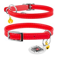 Halsband Kattunge Äkta Läder Röd