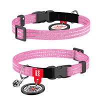 WAUDOG Katthalsband återvunnet bomull reflex Rosa