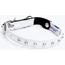 Katthalsband Genuine Leather med Nitar Vit