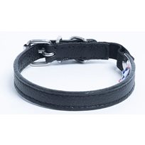 Katthalsband Genuine Leather Slät Svart