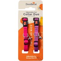 Katthalsband Duo-set Fuchsia & Rodnande