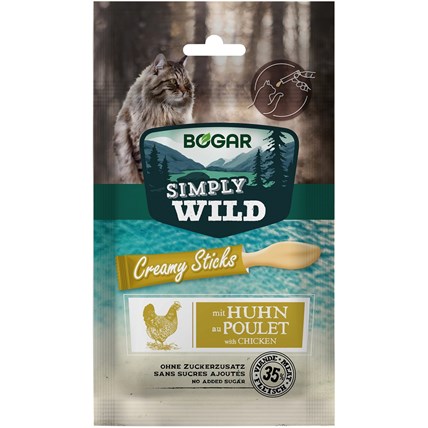 Bogar Simply Wild Creamy Sticks Chicken Katt 5x15g