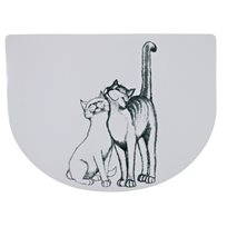 Matskålsunderlägg Katter Sv/vit