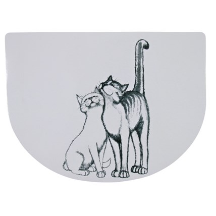 Matskålsunderlägg Katter Sv/vit