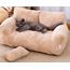 Plysch Kattsoffa Beige