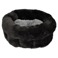 Kattbädd Rund plysch Svart