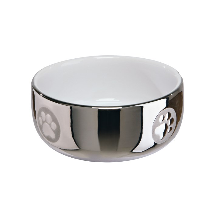 Keramikskål, 0,3L, 11 cm, silver/vit
