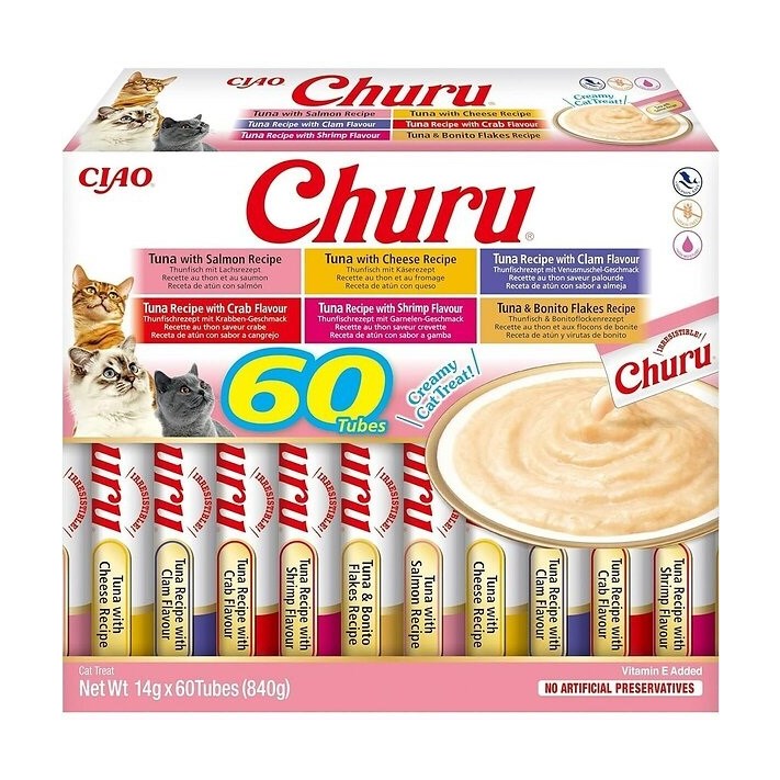 Kattgodis Churu 60-pack Seafood