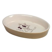 Kattskål keramik Motiv Brun 73638