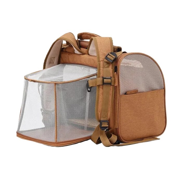 Kattväska expandable Brun