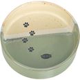 KattSkål keramik Hög Grön/Beige