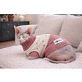 Kattjumper 100% Merinoull Rosa Prickigt Mönster