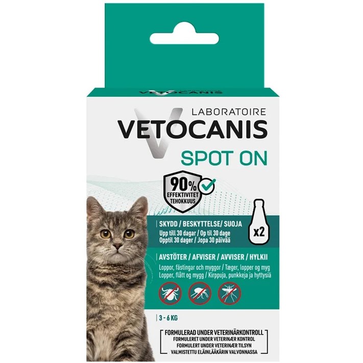 Anti-parasit Spot on Katt Vetocanis - 2 pack