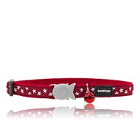 Katthalsband Stars red