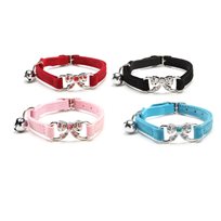 Katthalsband Fancy rosett med strass stenar