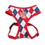 KATTSELE PUPPIA SOFT HARNESS RUTIG MED RÖTT S