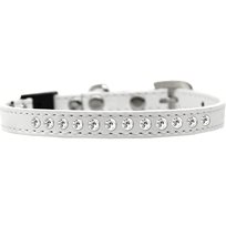 Kattband Saftyknäppe strass Vit