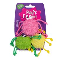 Kattleksaker Färgglada spindlar 3-pack