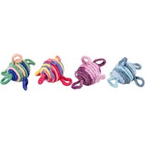 Kattleksak Boll med öglor & rassel 2 pack