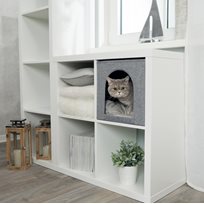 Kattgrotta Ella för IKEA hylla Grå