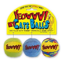 Kattleksak YEOWWW boll 3 pack