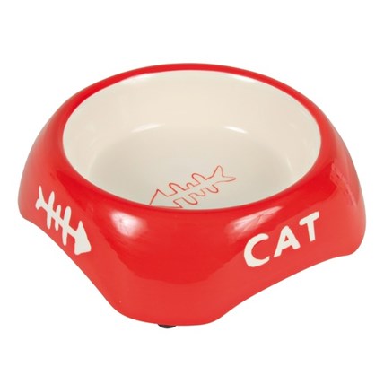 Keramikskål cat Röd 24498