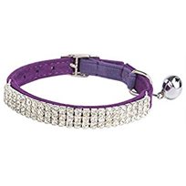 Katthalsband med Strass Lila
