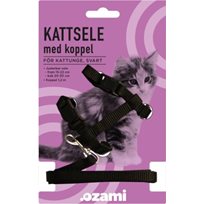 Ozami Kattungesele med koppel Svart