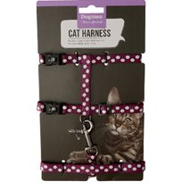 Kattsele-set lila med reflexprickar