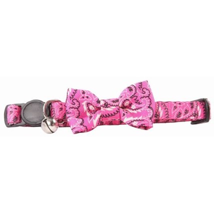 Katthalsband Paisley Rosa
