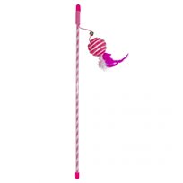Kattleksak Spö Glitterboll med Fjädrar  Rosa