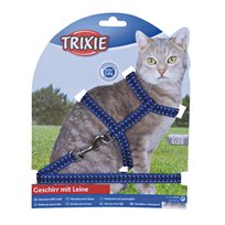 Kattsele+koppel ställbar Reflex Blå