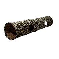 Kattleksak Tunnel i leopardtyg 130 x 25 cm