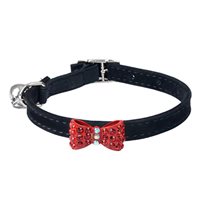 Katthalsband Diamond Bowtie svart&röd