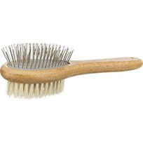 Borste, dubbelsid. bambu/natural &wireborst