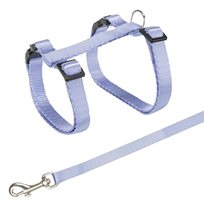 Kattsele+koppel snabblås ställb Nylon Lavendel