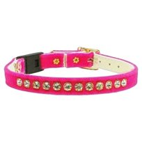 Katthalsband Velvet strass Rosa