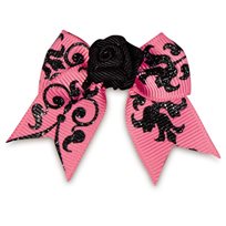 Hundrosett Printed Bows Rosa/svart