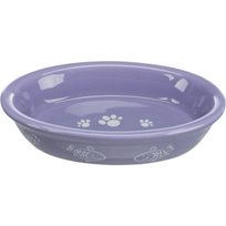 Keramikskål katt oval Lila
