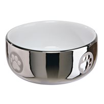 Keramikskål, 0,3L, 11 cm, silver/vit
